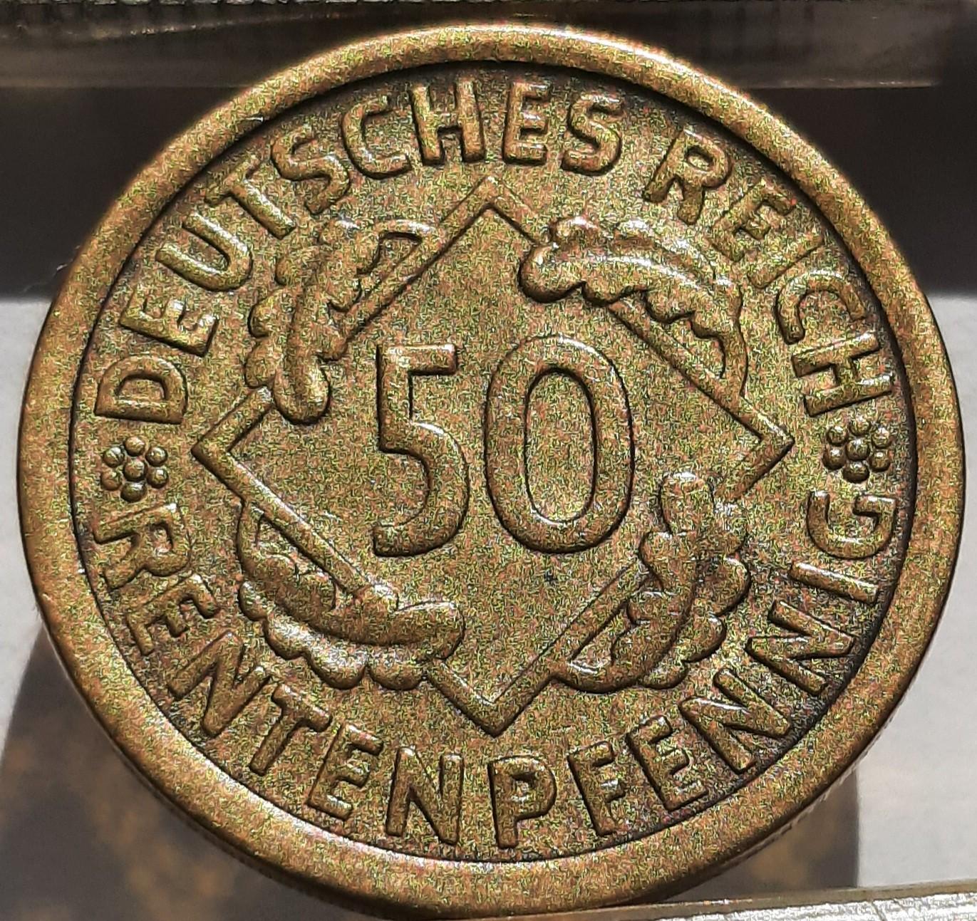 Vokietija 50 Rentenpfenigų 1924 J KM#34 (3139)