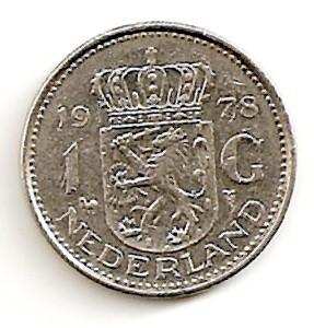 Olandija. 1 guldenas ( 1972 ) XF
