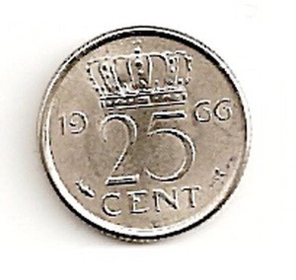 Olandija. 25 centai ( 1970 ) XF