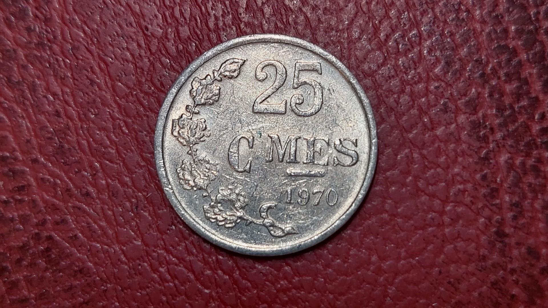 Liuksemburgas 25 santimai, 1970 KM# 45a