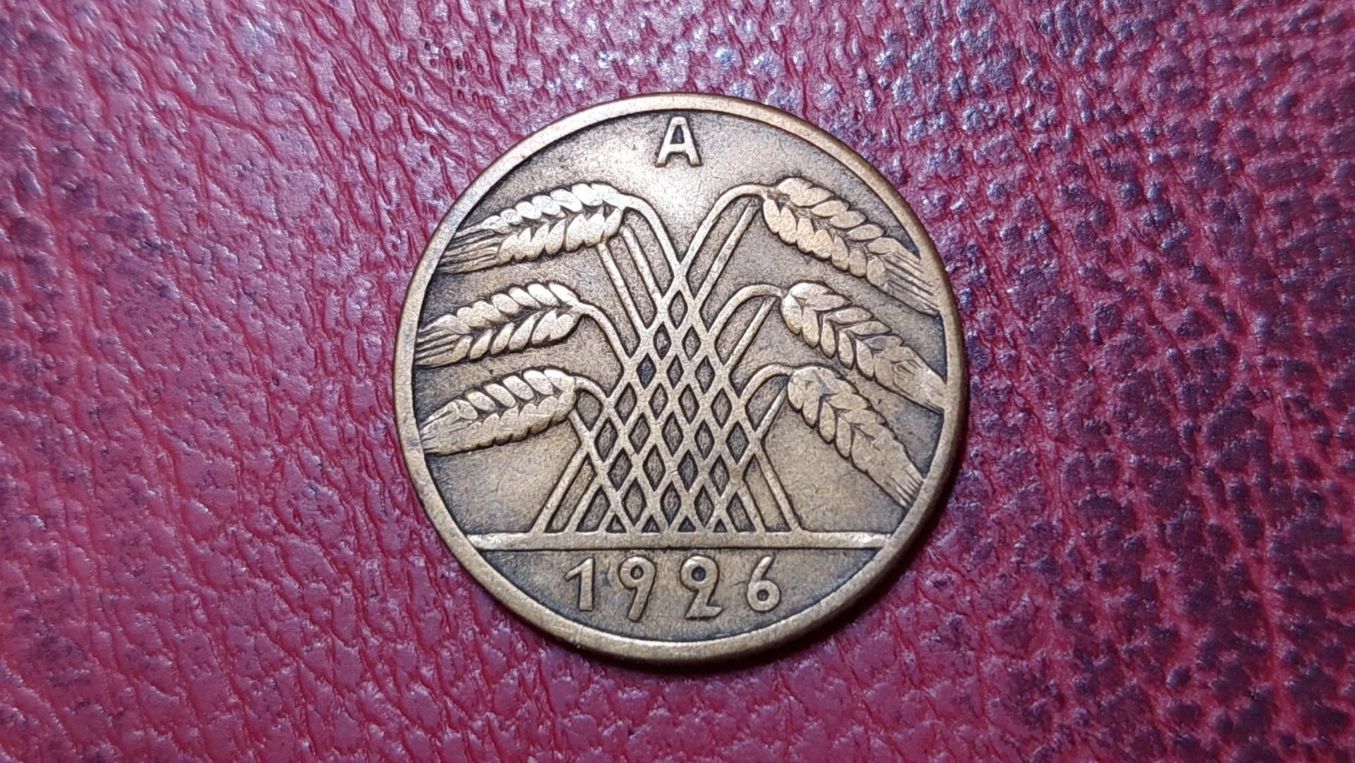 Vokietija 10 reichspfenigų, 1926A KM# 40