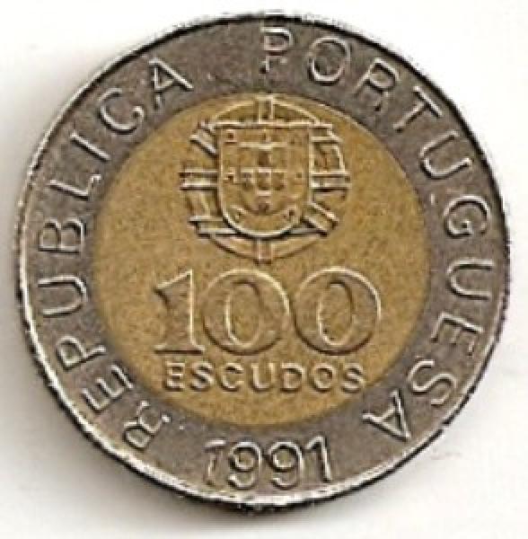 Portugalija. 100  eskudų ( 1991 ) XF