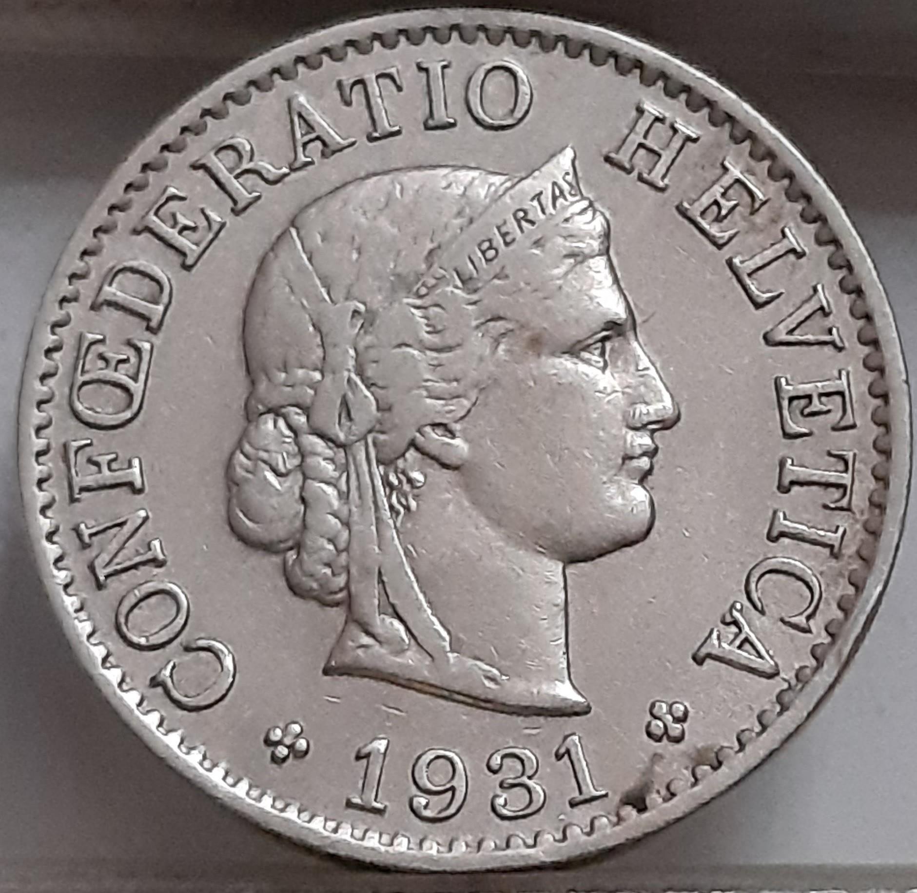 Šveicarija 5 Rapenai 1931 KM#26 (3217)