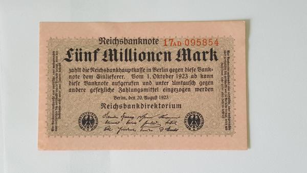 1923 Funf Millionen mark VF