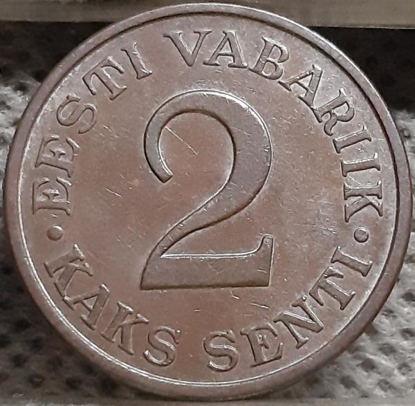 Estija 2 Sentai 1934 KM#15 Bronza (3223)