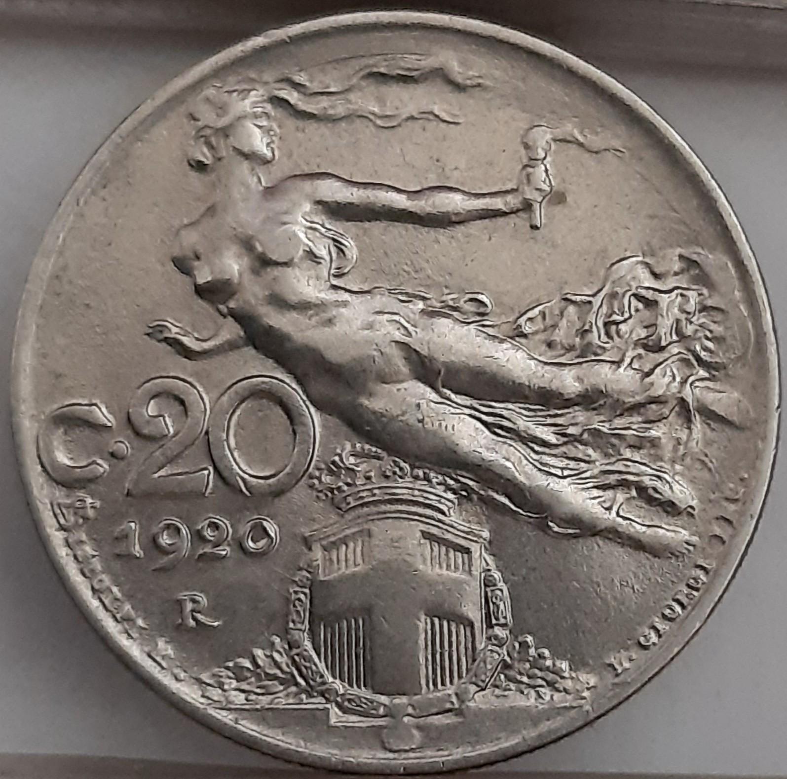 Italija 20 Čentezimų 1920 KM#44 (3225)