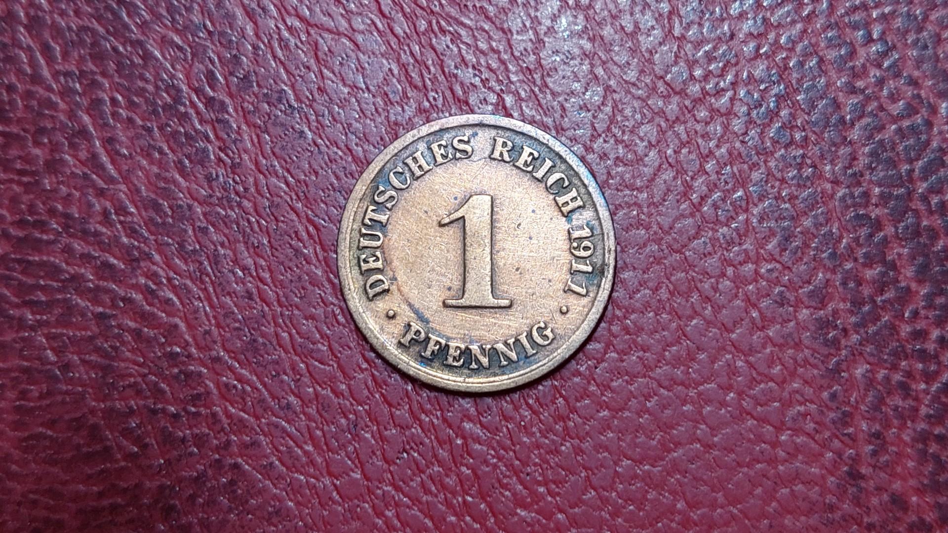 Vokietija 1 pfenigas, 1911D KM# 10