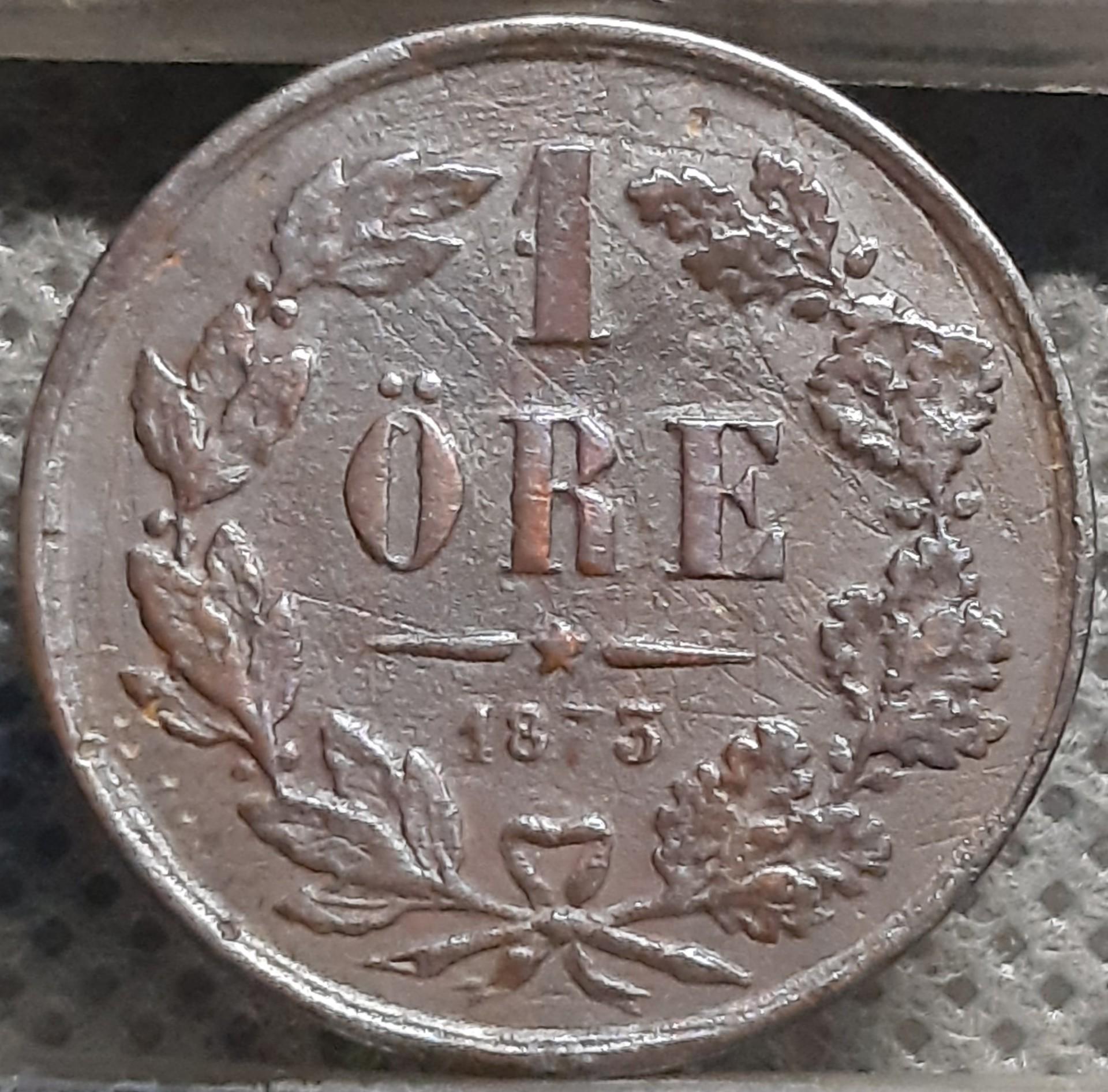 Švedija 1 Erė 1873 LA KM#728 Bronza (3256)