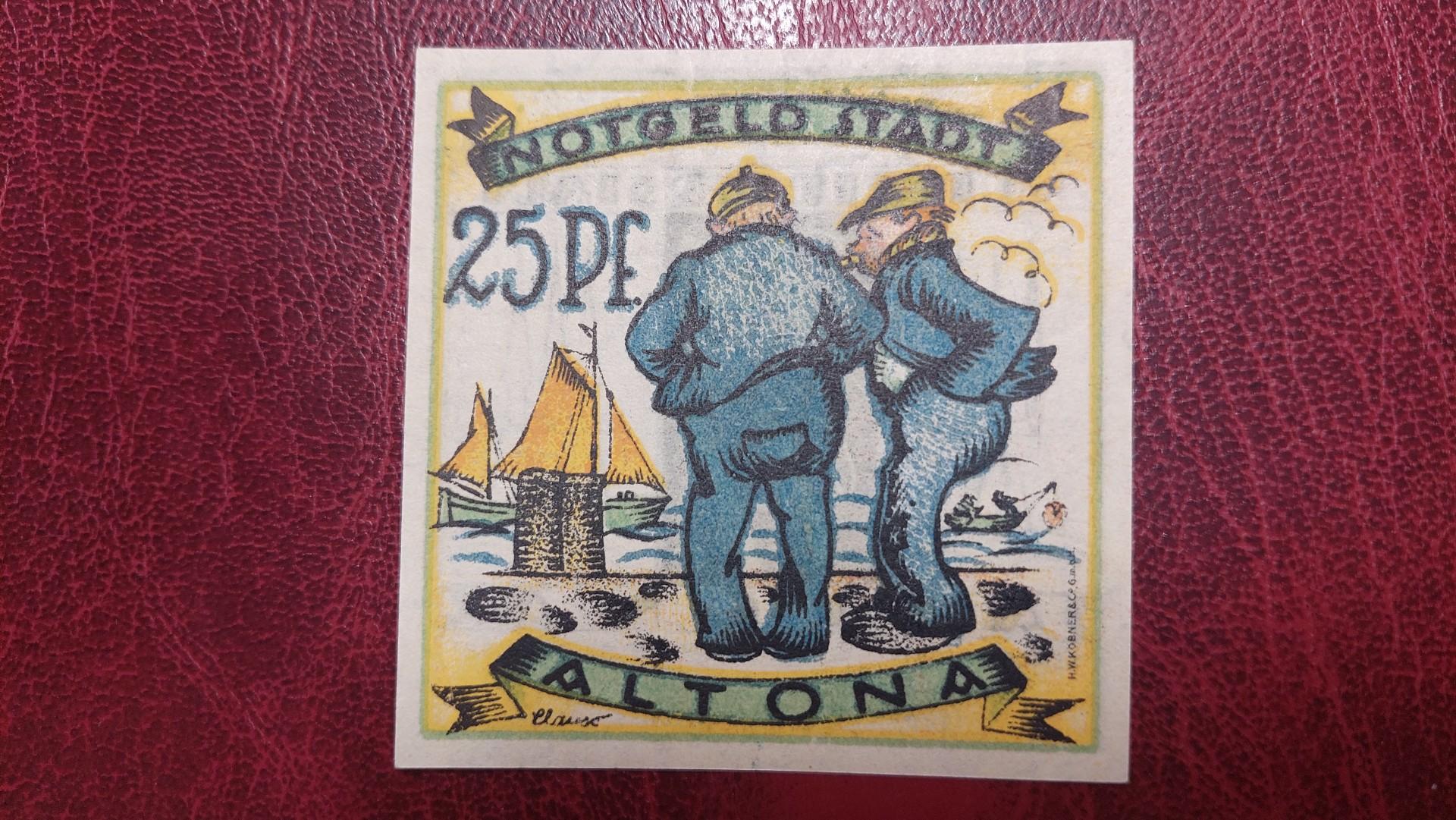 25 Pfennig 1921.12.12 Altona Notgeld Vokietija