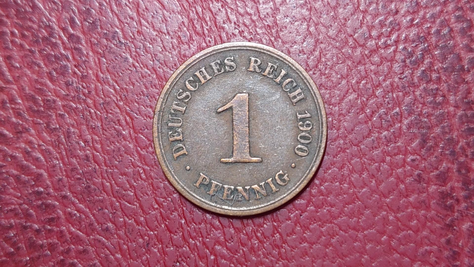 Vokietija 1 pfenigas, 1900A KM# 10