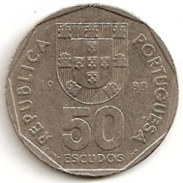 Portugalija. 50 eskudų ( 1988 ) XF+