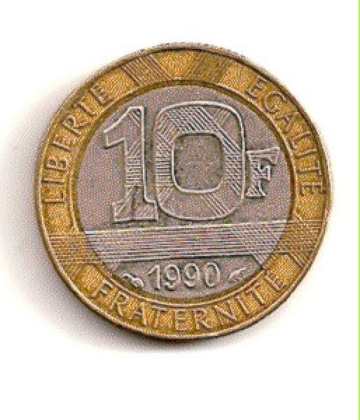 Prancūzija. 10 frankų ( 1991 ) XF