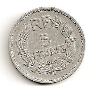 Prancūzija. 5 frankai ( 1949 ) XF