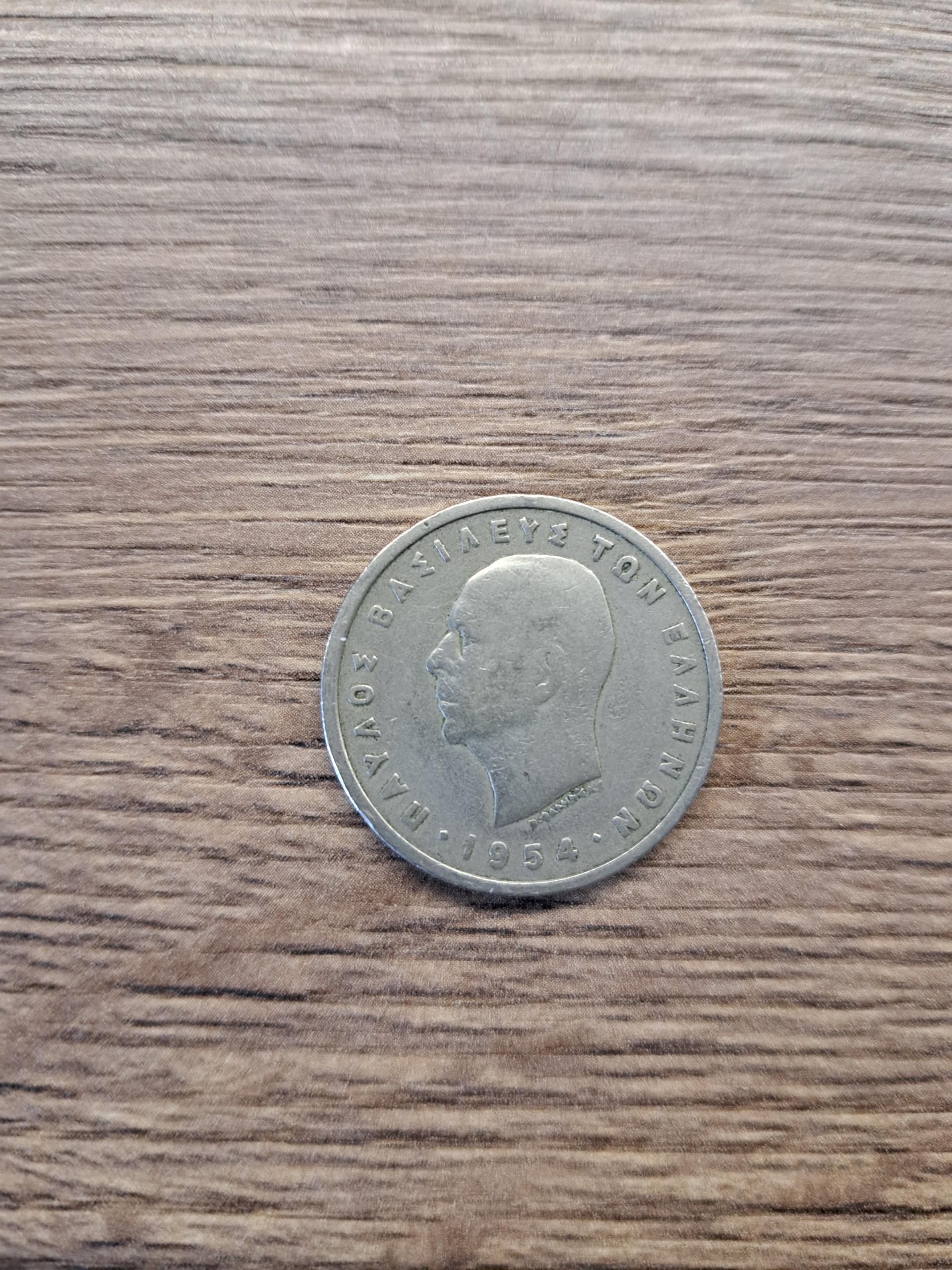 Graikija 5 drachmos 1954