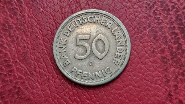 Vokietija 50 pfenigų, 1949J KM# 104