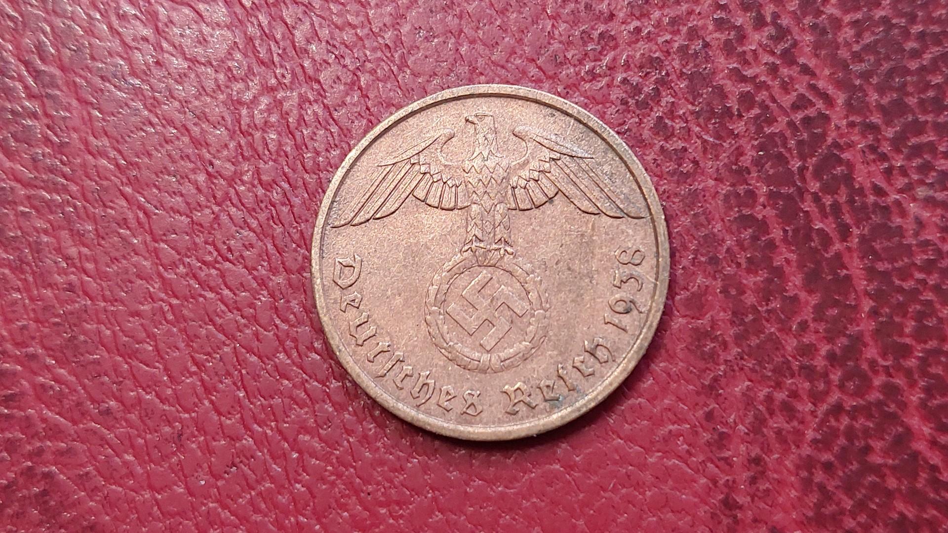 Trečiasis Reichas 2 reichspfenigai, 1938A KM# 90