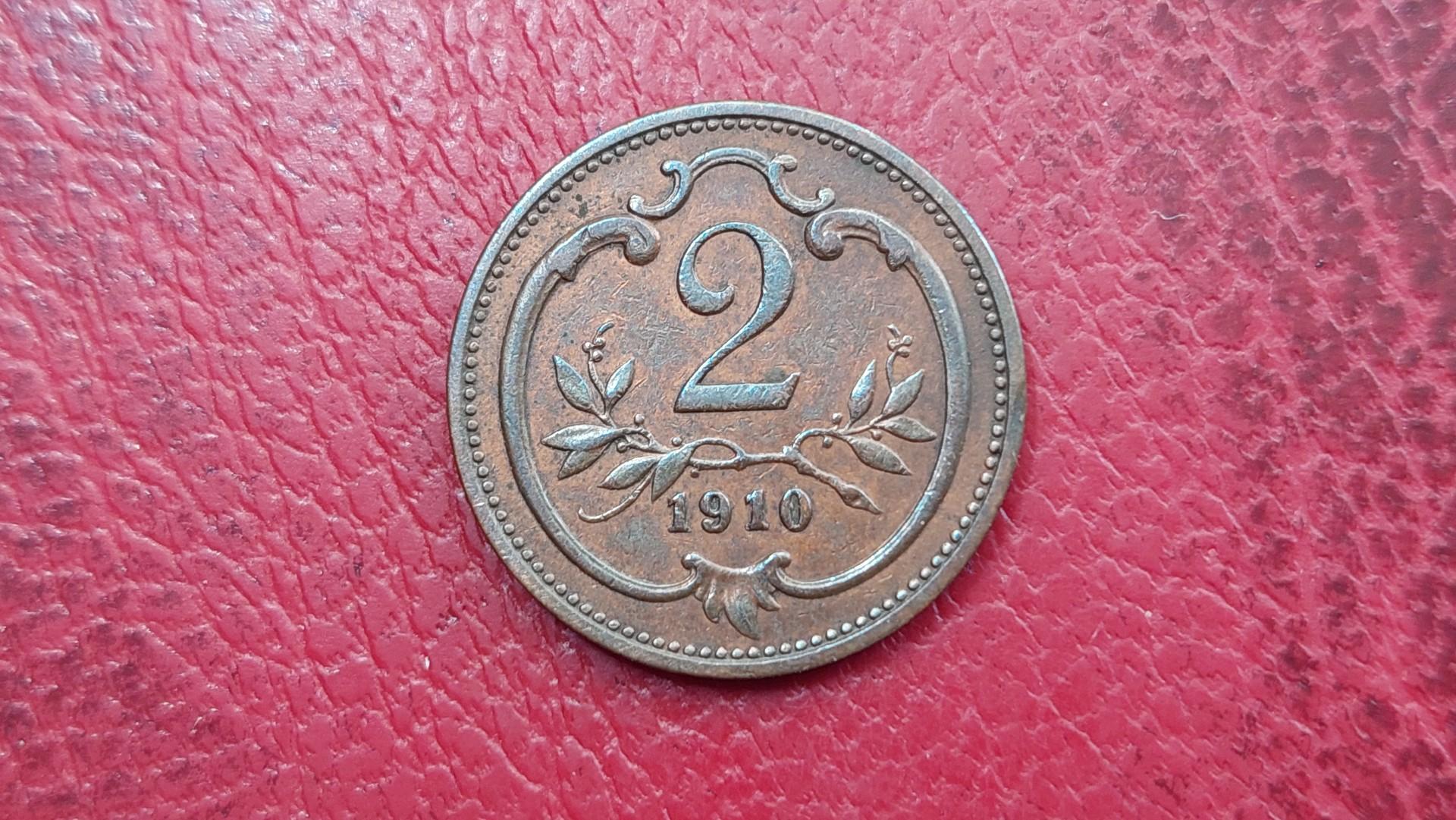 Austrija 2 heleriai, 1910 KM# 2801