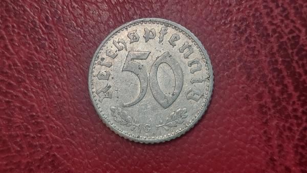 Trečiasis Reichas 50 reichspfenigų, 1943G KM# 96