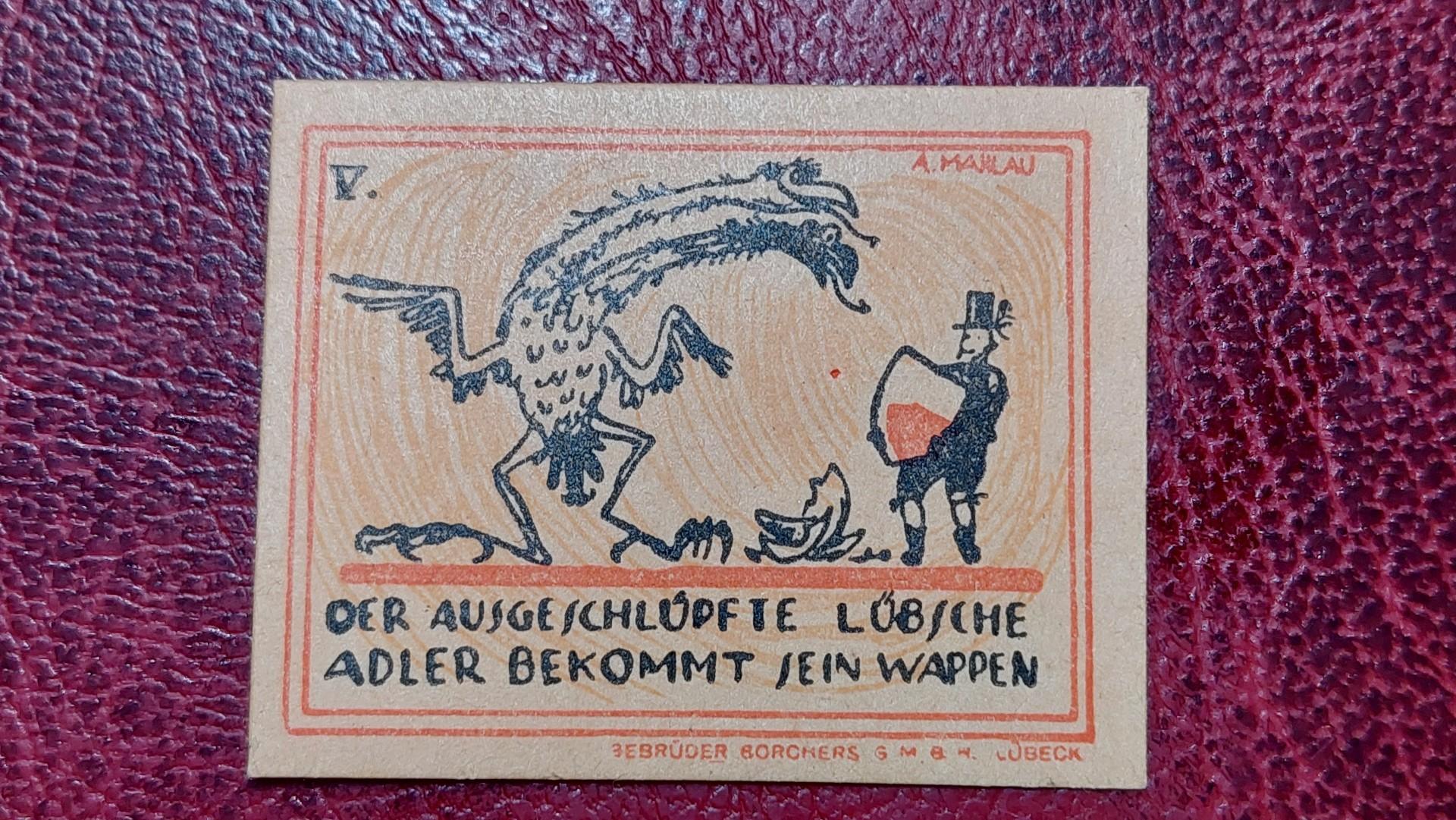 20 Pfennig 1921.04.01 Lübeck Notgeld Vokietija