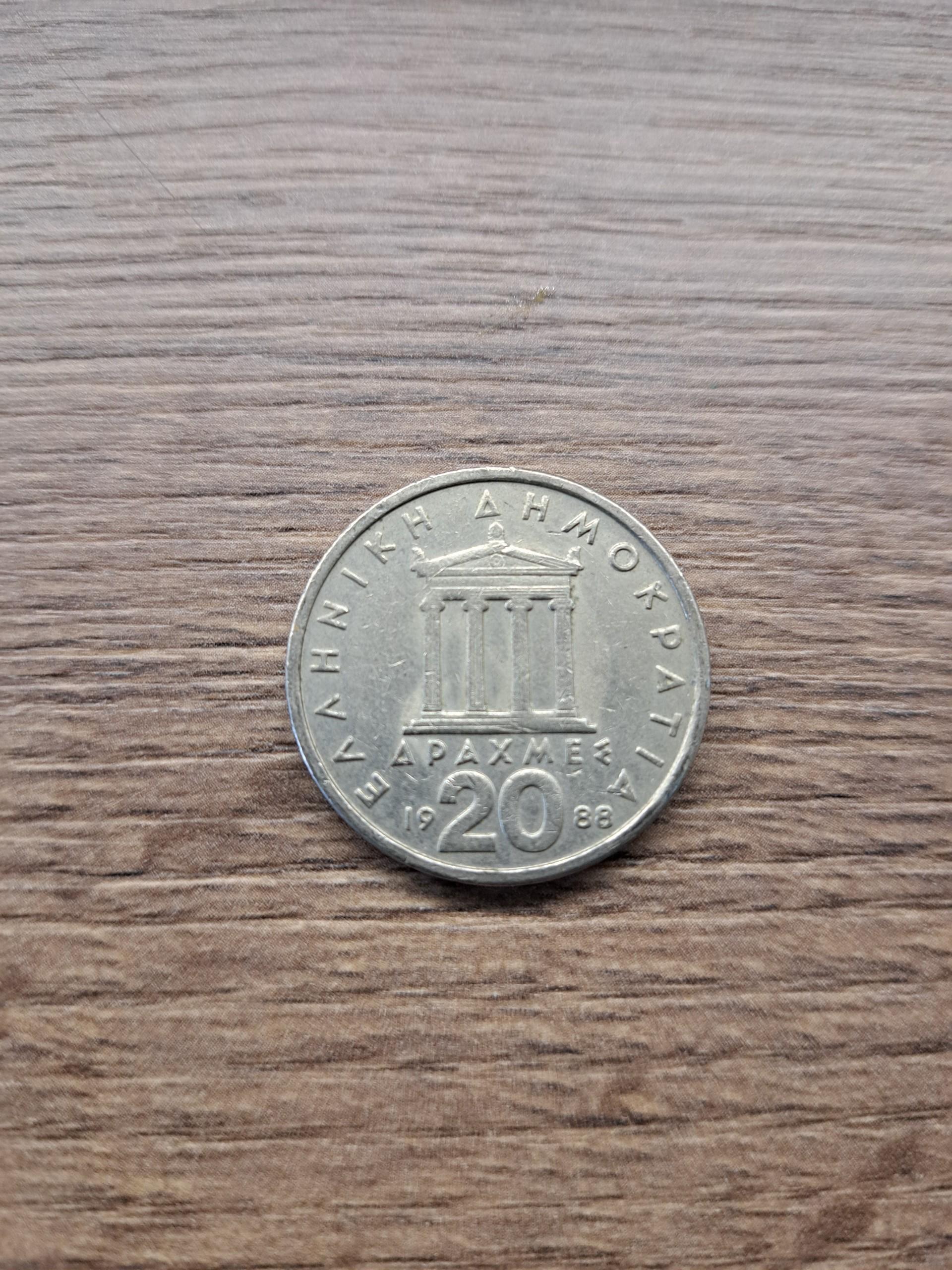 Graikija 20 drachmu 1988