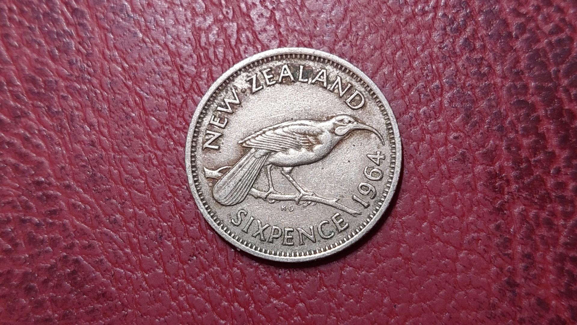 Naujoji Zelandija 6 pensai, 1964 KM# 26.2
