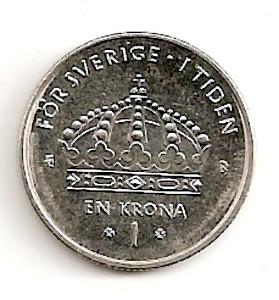 Švedija. 1 krona ( 2003 ) XF