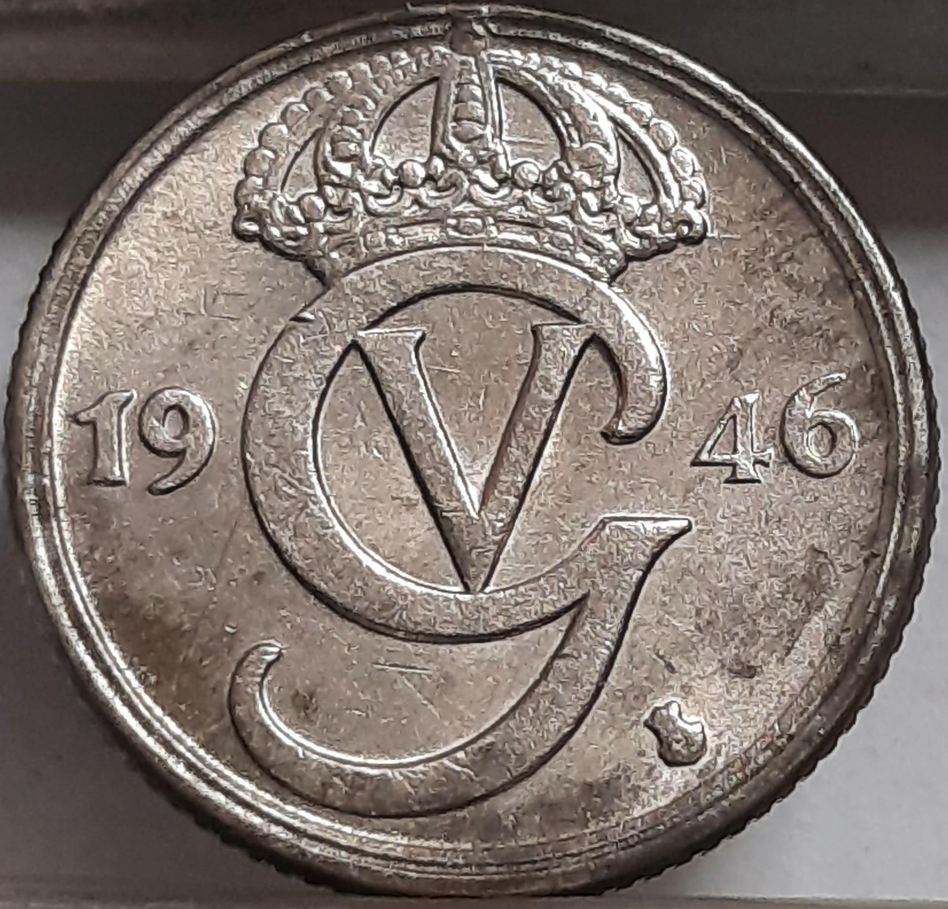 Švedija 10 Erių 1946 KM#795 (3333)