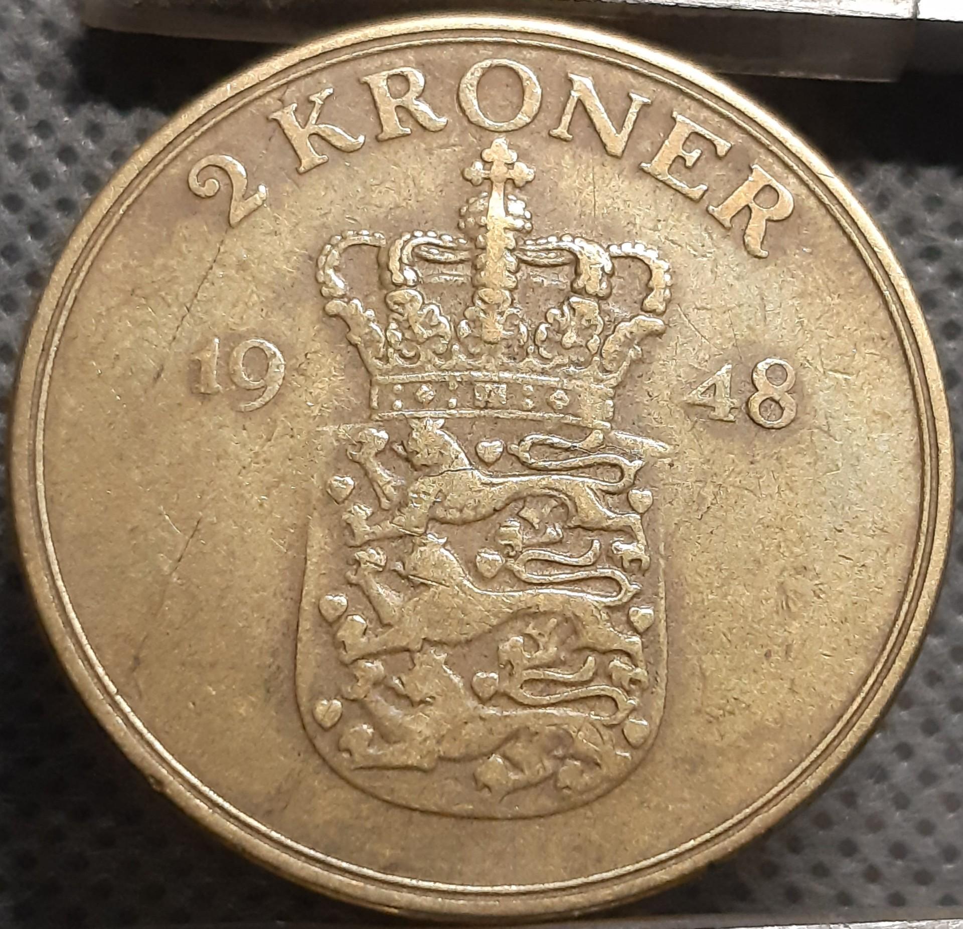 Danija 2 Kronos 1948 KM#838 (3341)