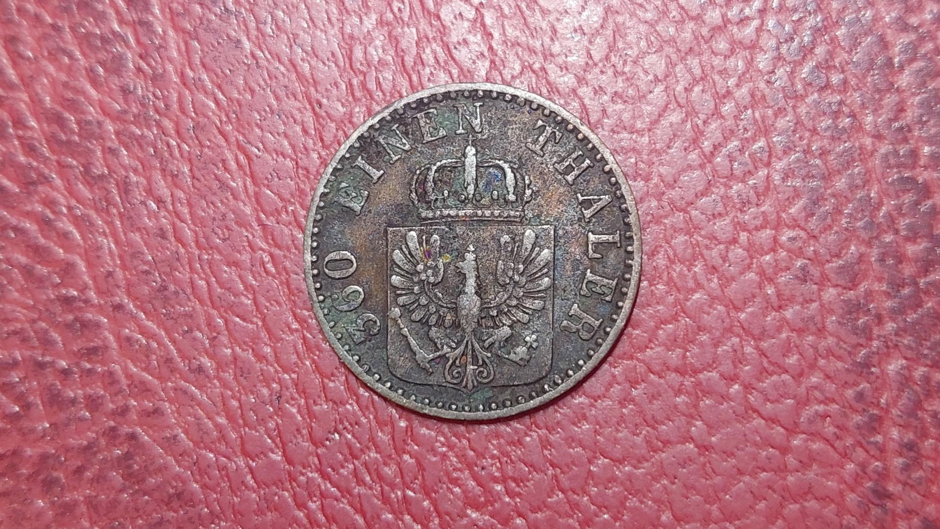Prūsija 1 pfenigas, 1859 KM# 451