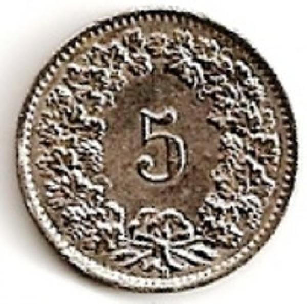 Šveicarija. 5 rapenai ( 1959 ) XF