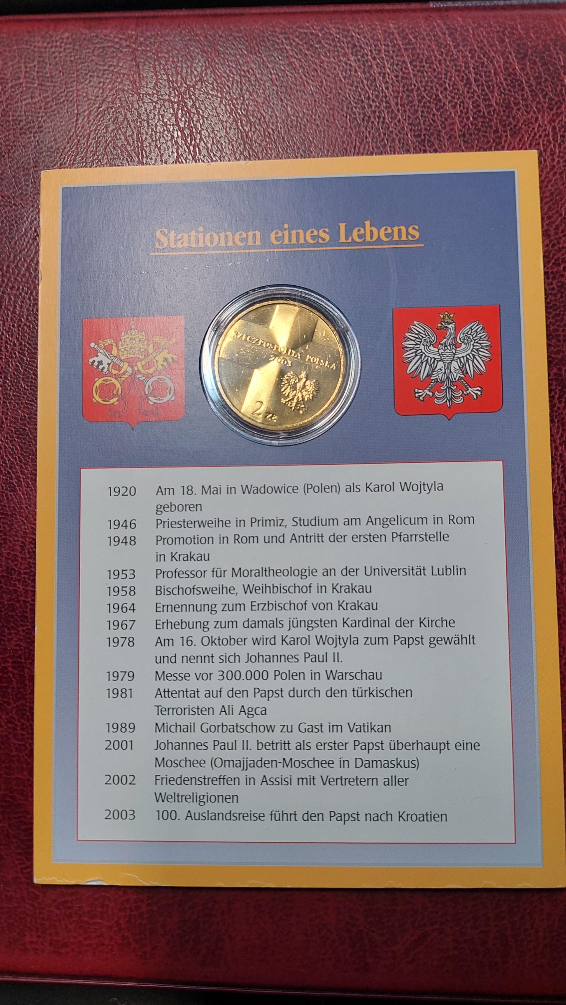 Lenkija 2 zlotai, 2003 25 metai Jono Pauliaus II