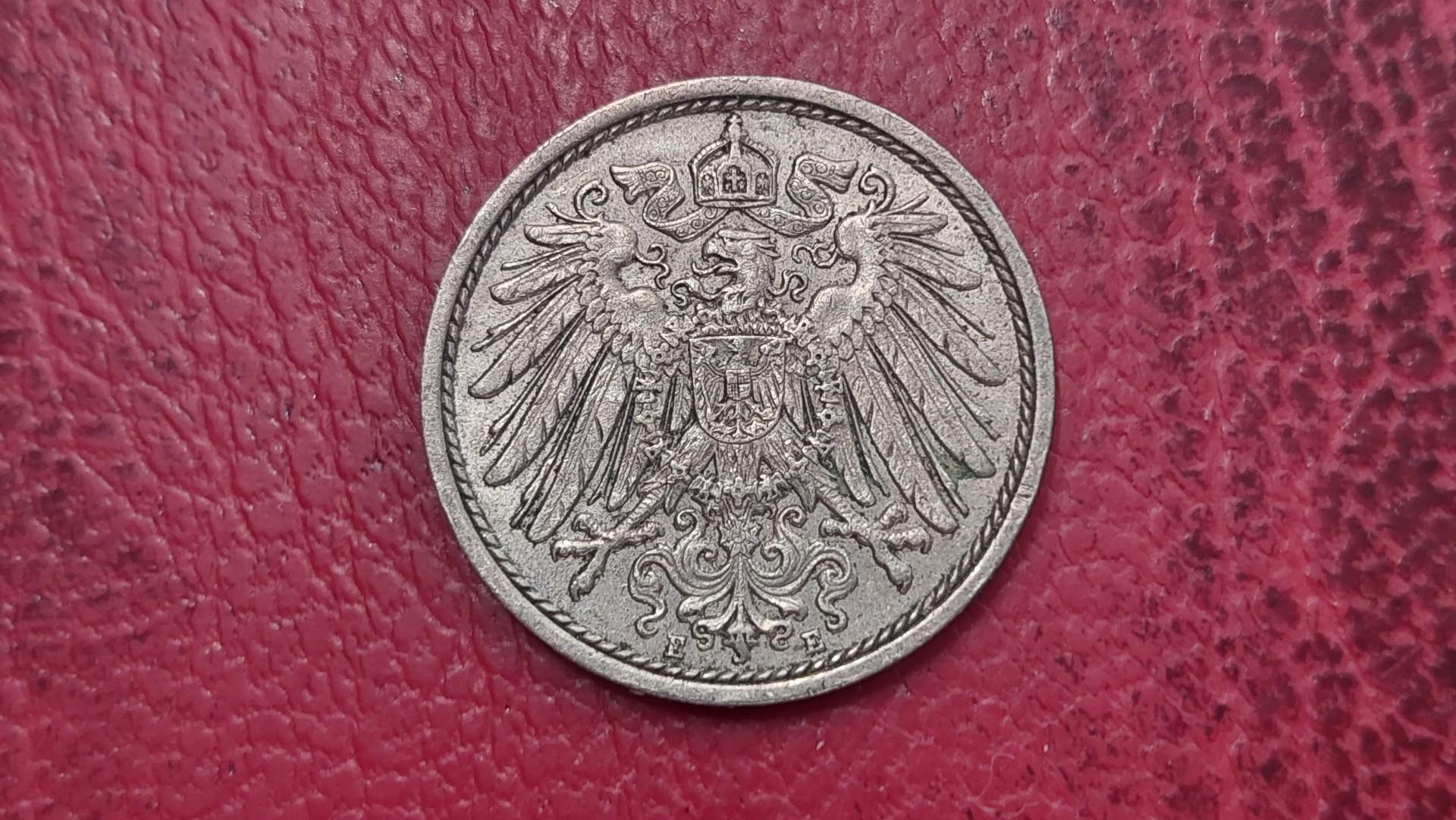Vokietija 10 pfenigų, 1914E KM# 12
