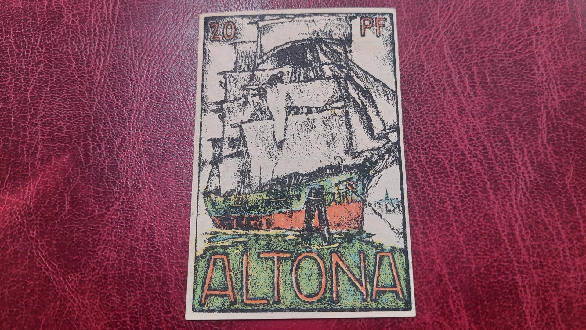 20 Pfennig 1921.12.12 Altona Notgeld Vokietija