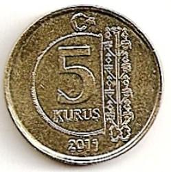 Turkija. 5 kurušai ( 2011 ) XF