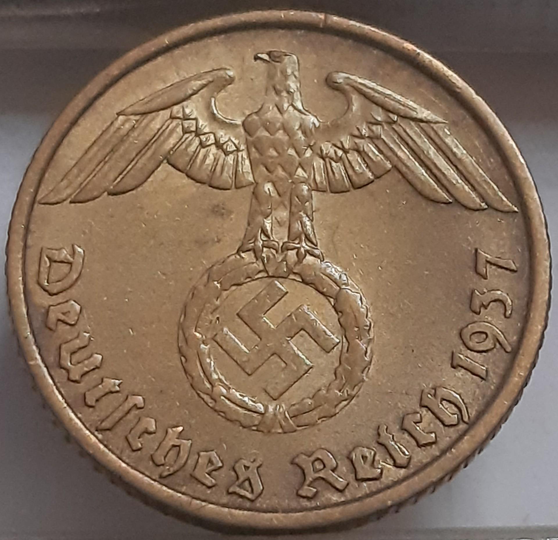 Trečiasis Reichas 5 Reichspfenigai 1937 A (3386)