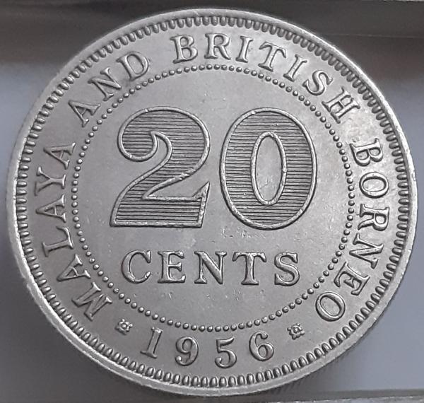 Malaja ir Britų Borneo 20 Centų 1956 KM#3 (3387)