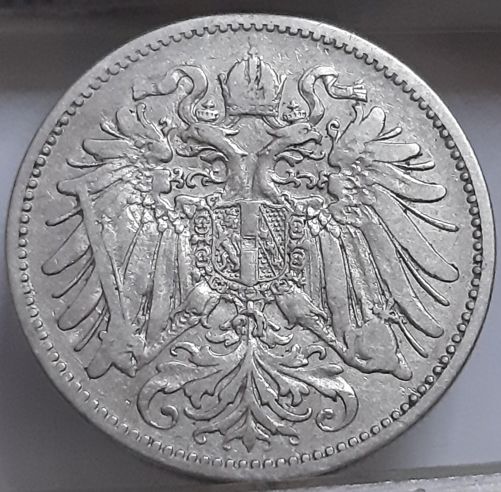 Austrija 20 Helerių 1894 KM#2803 Nikelis (3391)