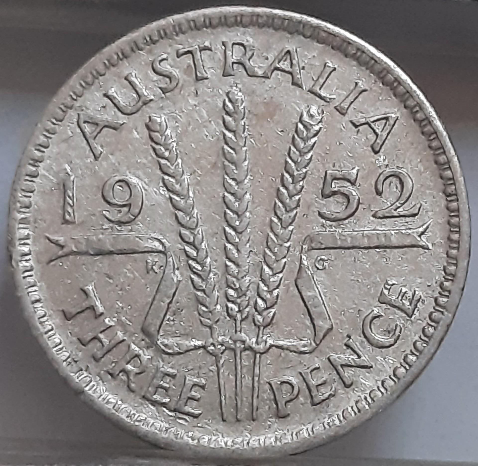 Australija 3 Pensai 1952 KM#44 Sidabras (3411)