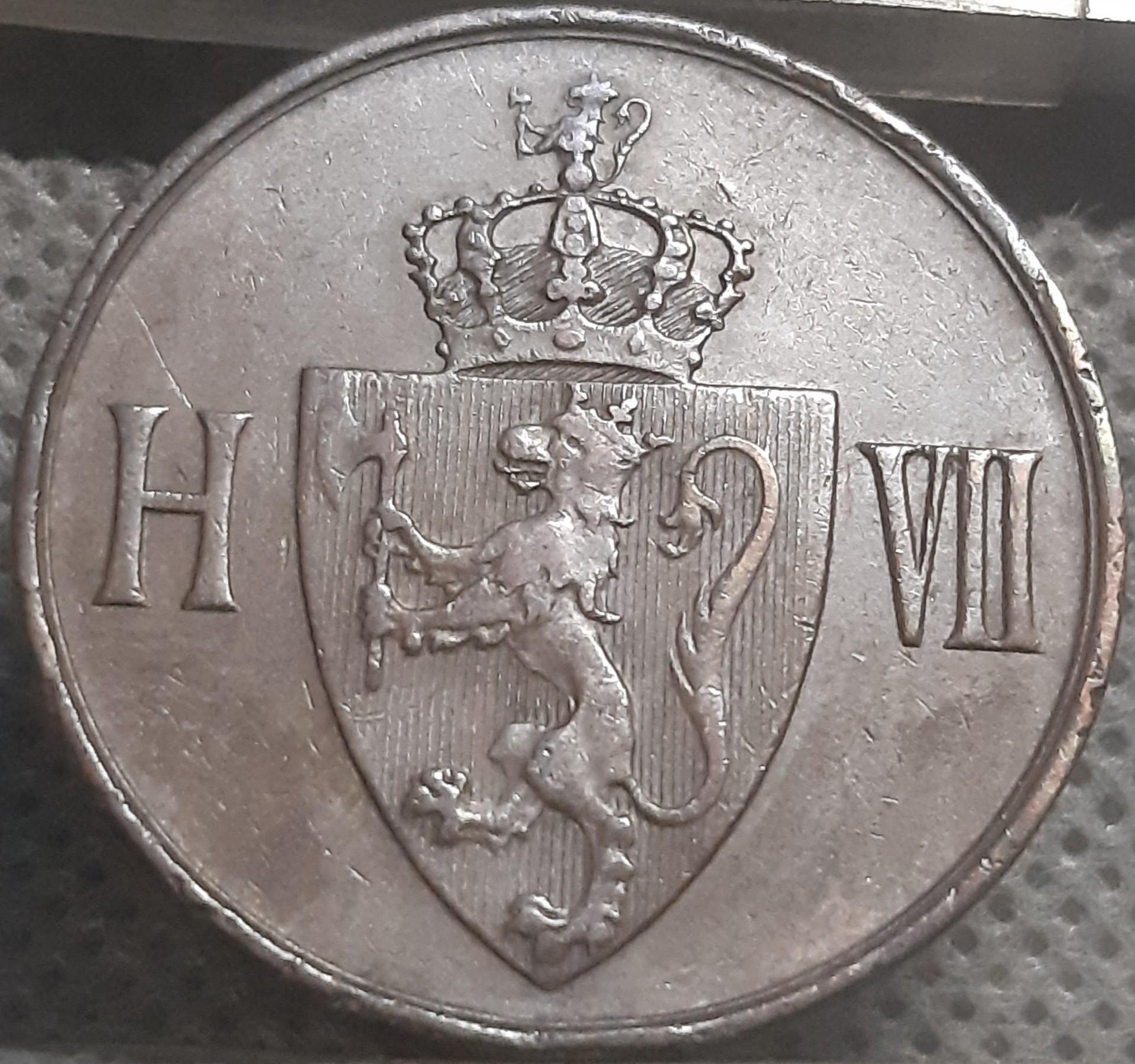 Norvegija 5 Erės 1907 KM#364 Bronza (3417)
