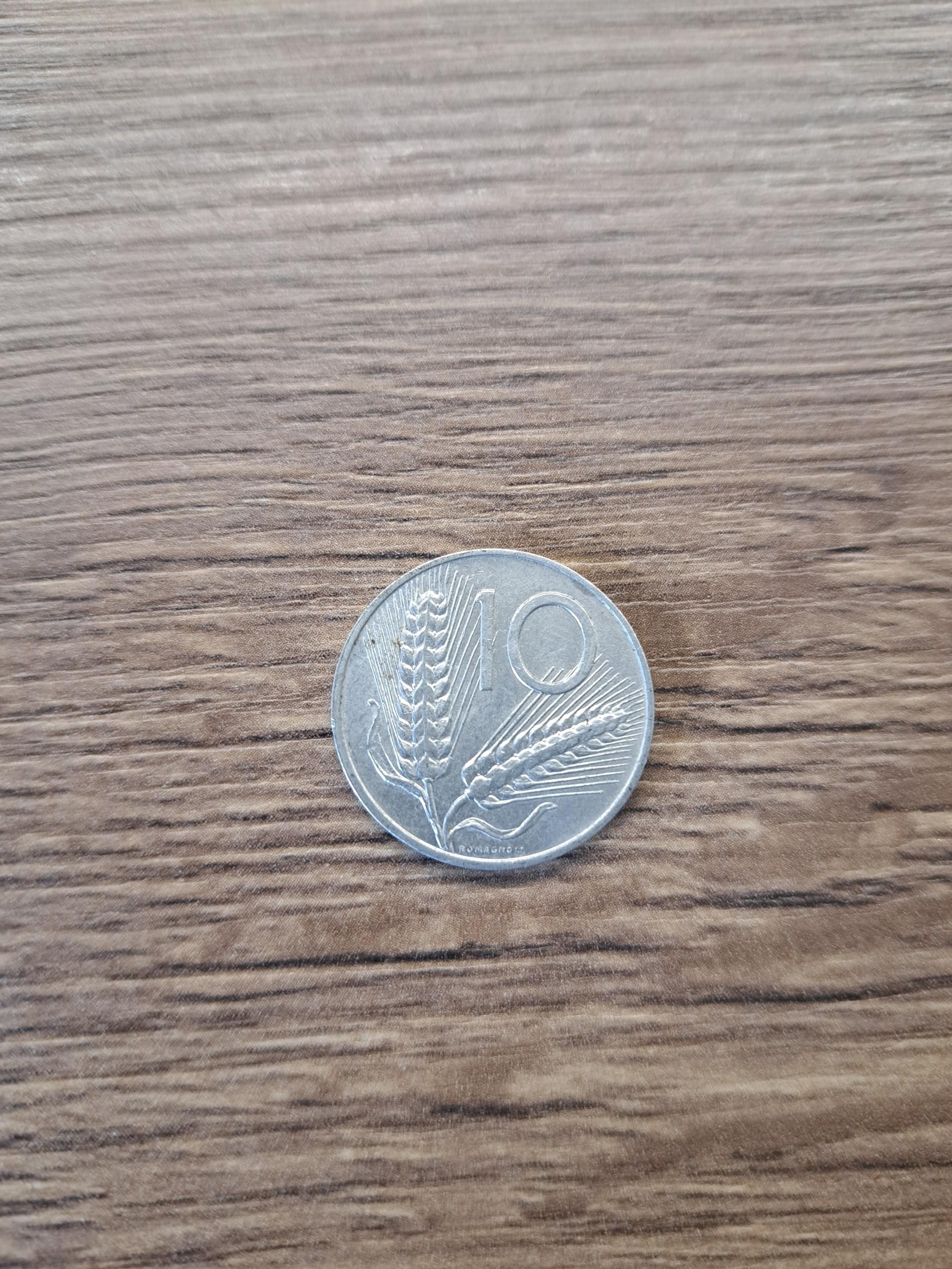 Italija 10 liru 1974
