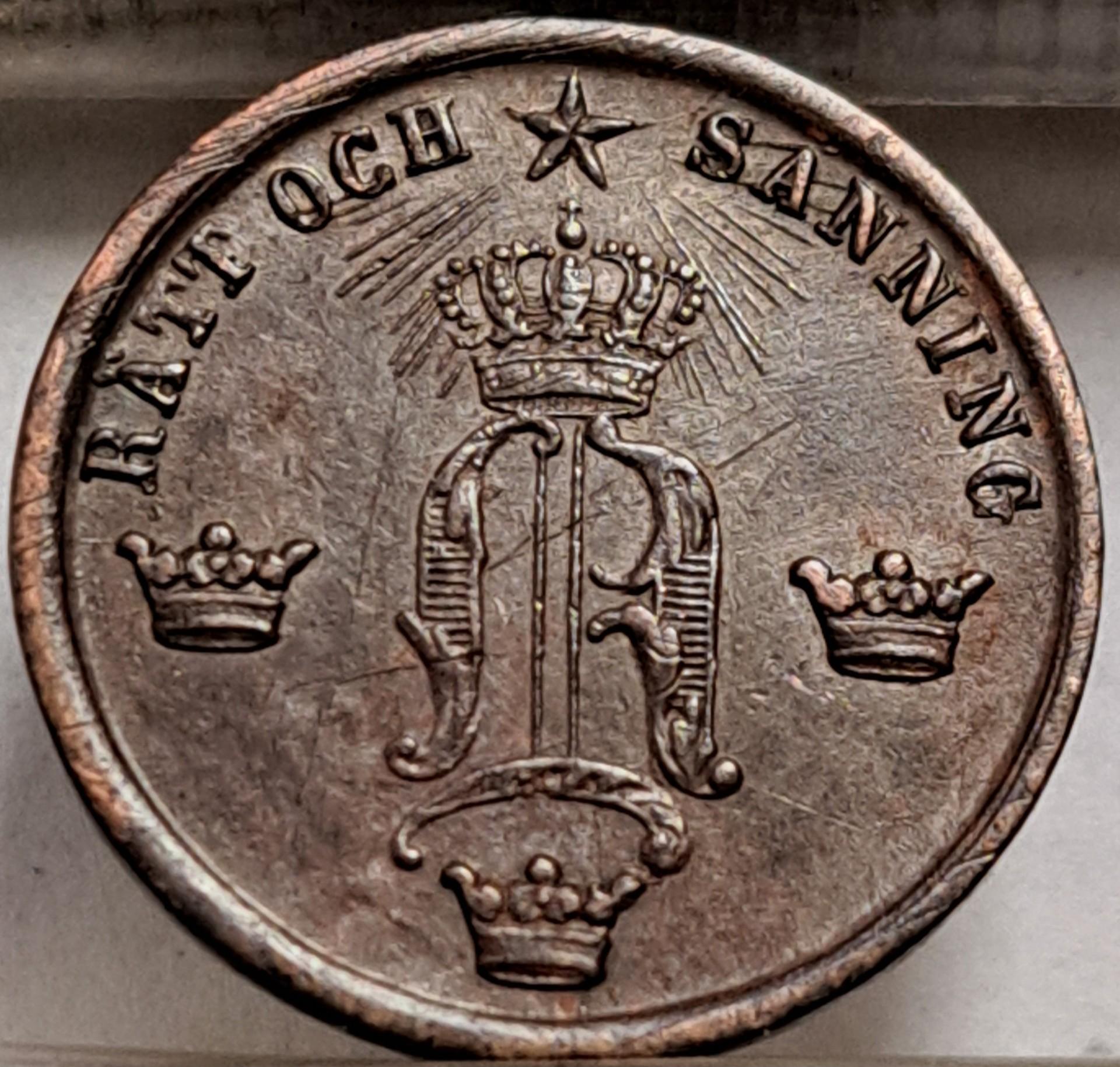 Švedija 1/2 Erės 1858 KM#686 (3442)