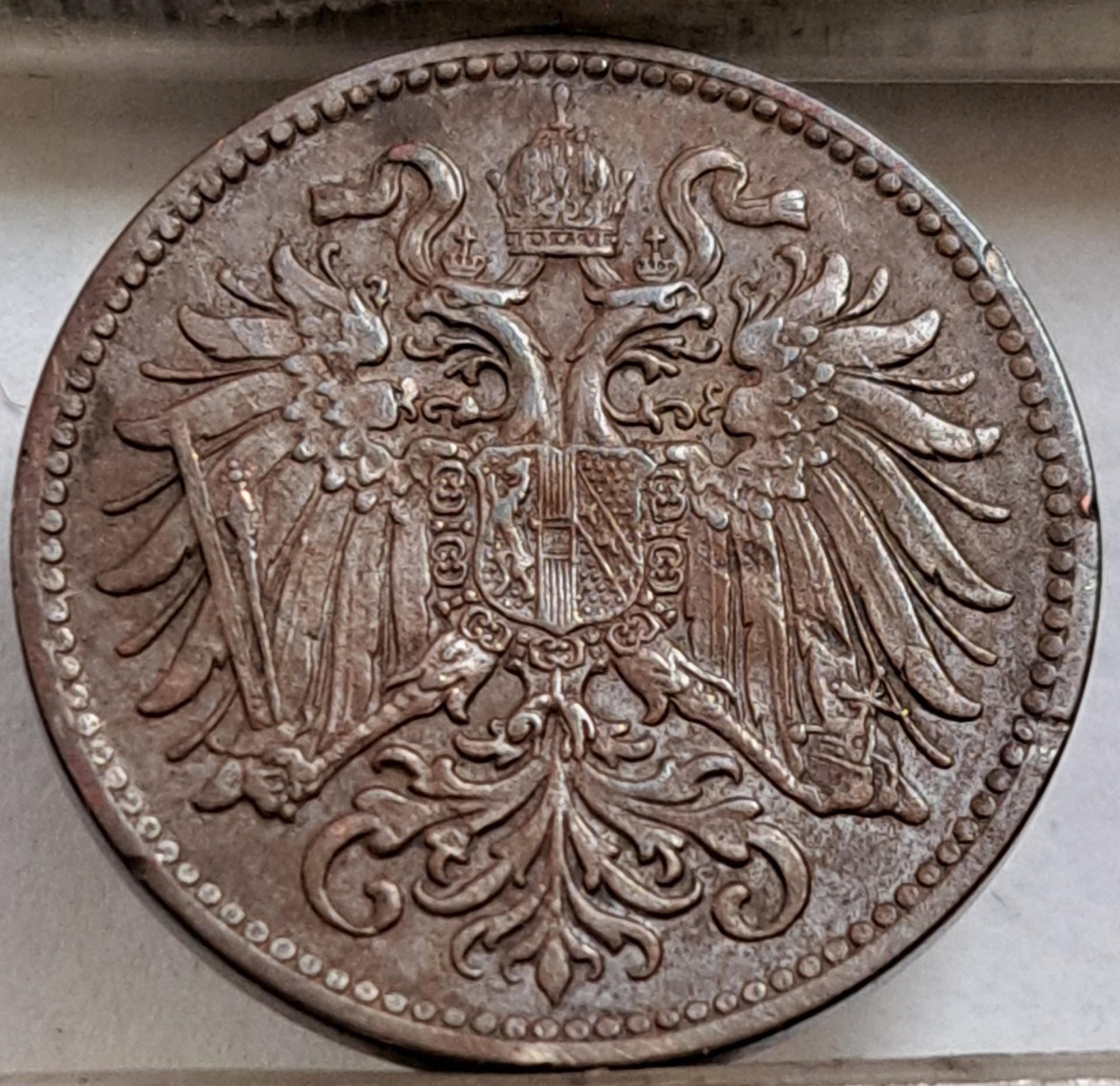 Austrija 2 Heleriai 1903 KM#2801 Bronza (3458)