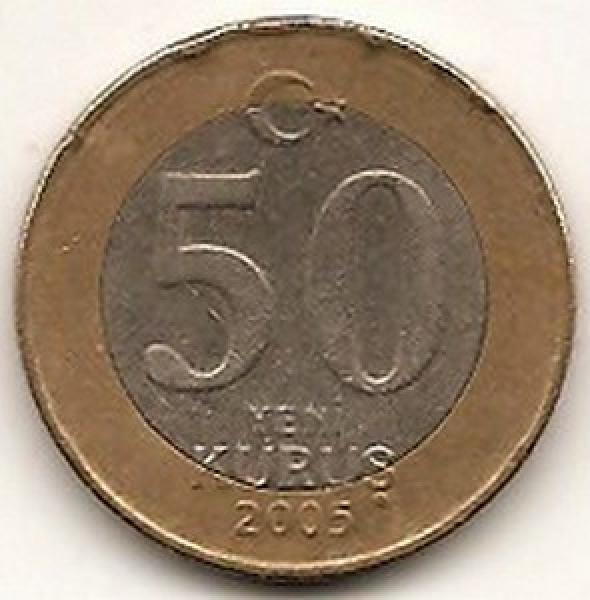 Turkija. 50 naujųjų kurušų ( 2005 ) XF