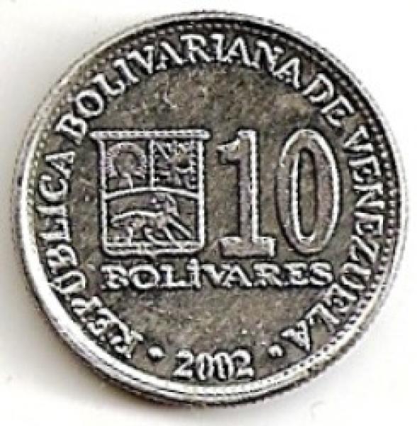 Venesuela. 10 bolivarų ( 2002 ) AU