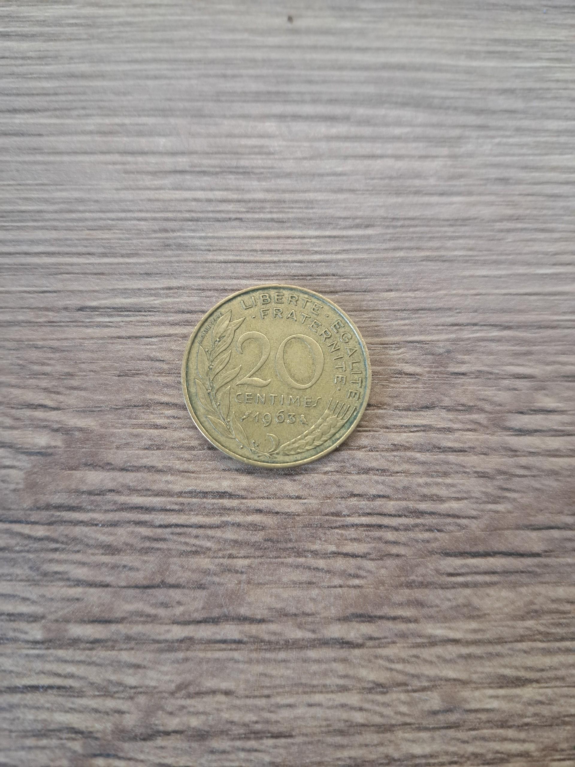 Prancuzija 20 santimu 1963