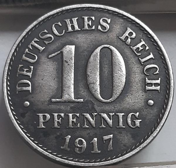 Vokietija 10 Pfenigų 1917 A KM#20 Geležis (3515)