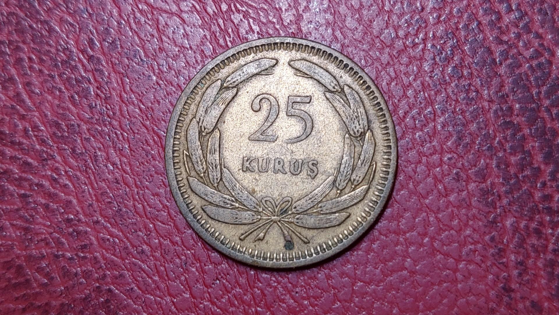 Turkija 25 kurušai, 1955 KM# 886