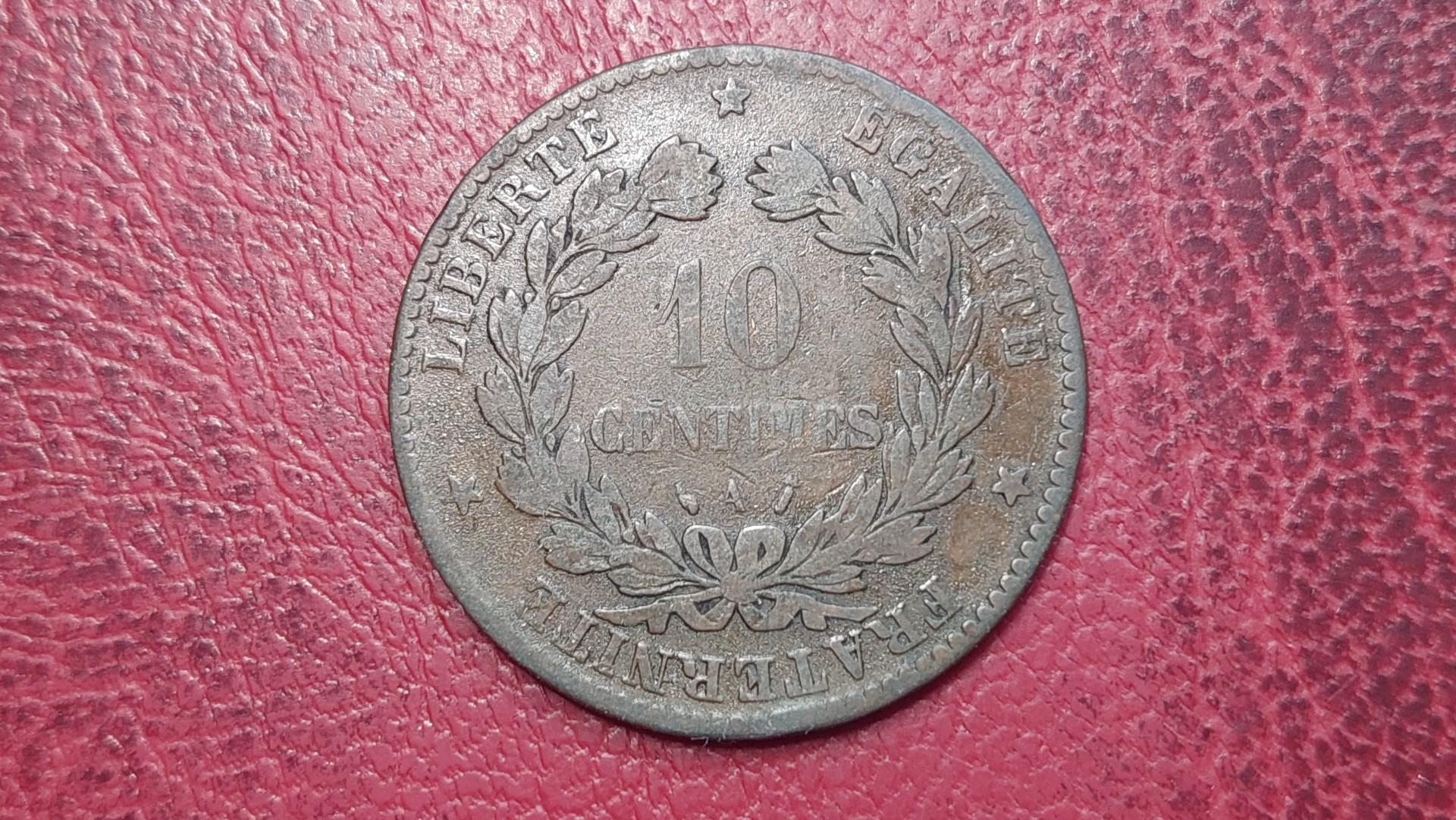 Prancūzija 10 santimų, 1889 KM# 815