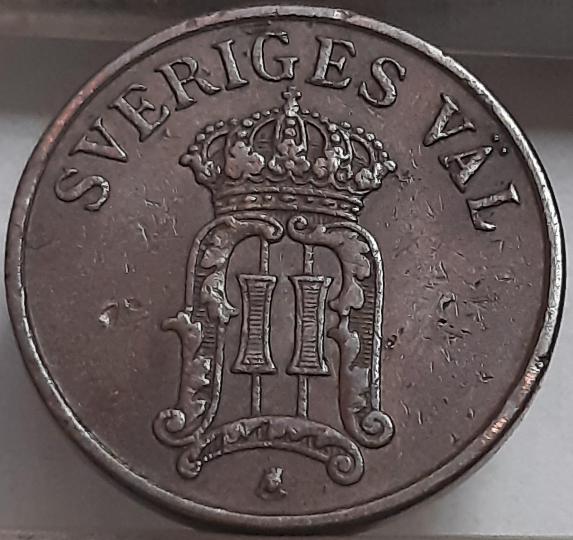 Švedija 1 Erė 1906 KM#768 Bronza (3551)