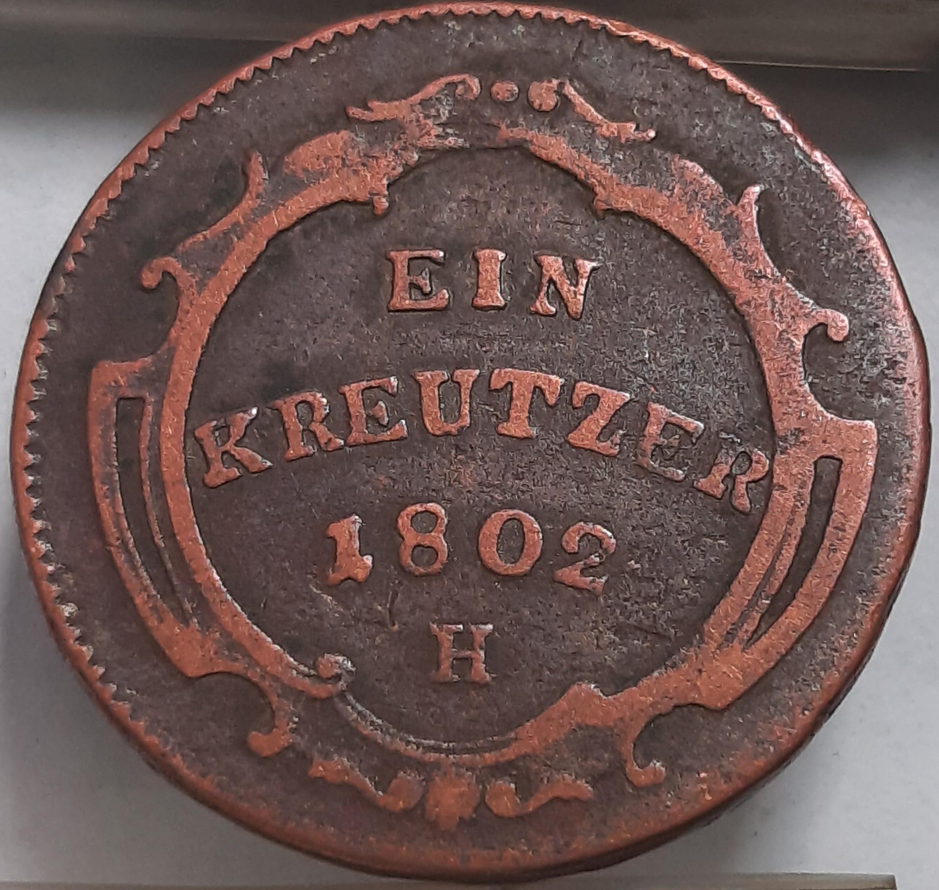 Išorinė Austrija 1 kreiceris 1802 KM#27 (3558)